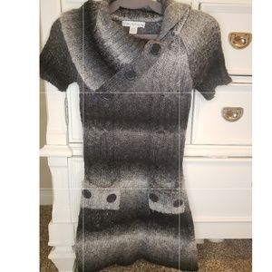 Short Sleeve Sweater Dress, Cowl Neck